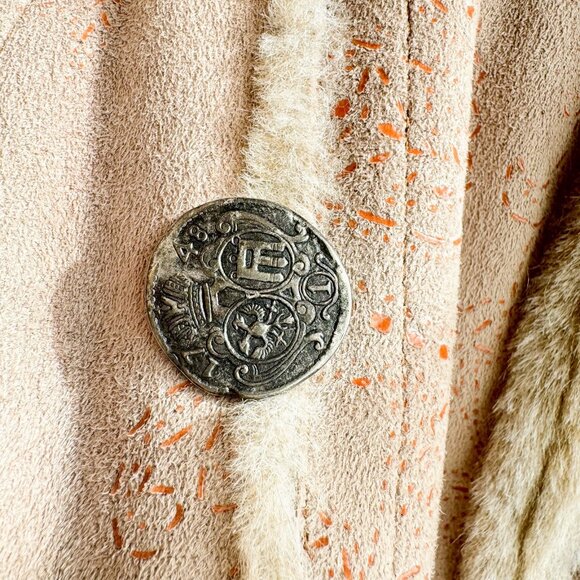 Jones New York Faux Sude Faux Fur Hooded Russian Princess Maxi Coat XL - Picture 3 of 12